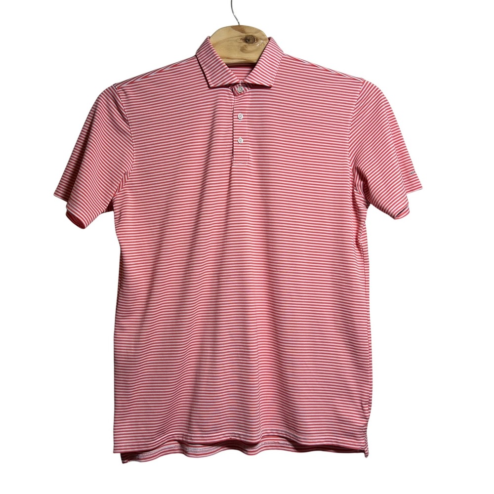 Holderness & Bourne The Maxwell Polo Shirt Mens XL Orange White Striped